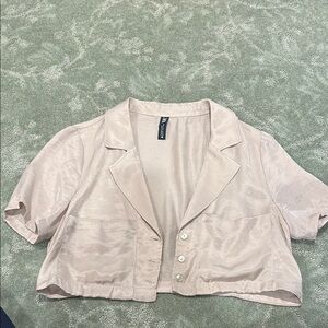 Zara cropped collared shirt